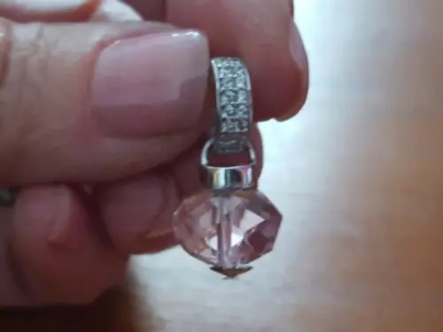 Pingente de Prata e Cristal Rose de France