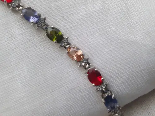 Pulseira Banhada com Cristais Coloridos