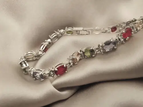 Pulseira Banhada com Cristais Coloridos