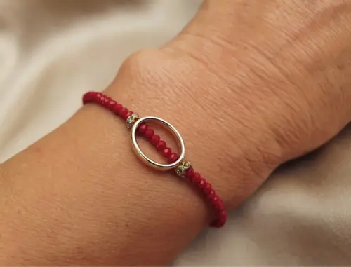 Pulseira Banhada com Cristais Rubi
