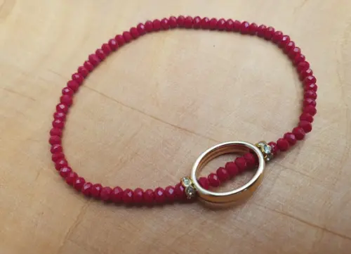 Pulseira Banhada com Cristais Rubi