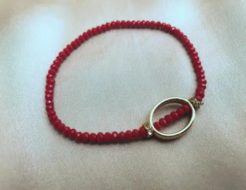 Pulseira Banhada com Cristais Rubi