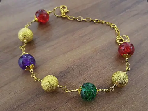 Pulseira Banhada com Cristal Fusion Colorido