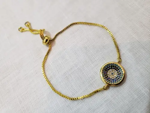 Pulseira Banhada com Mandala de Cristais