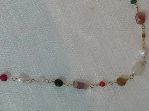 Pulseira Banhada Com Pedras Naturais
