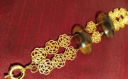 Pulseira Banhada de Flores