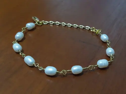 Pulseira Banhada de Pérolas Barrocas - Semijoia