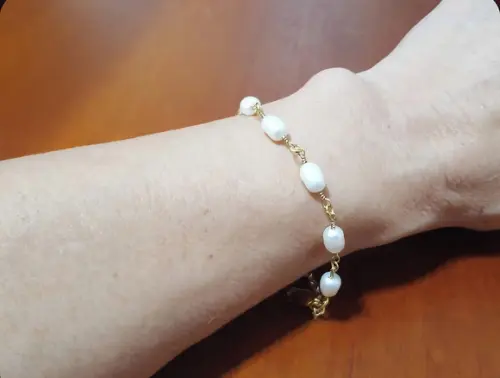 Pulseira Banhada de Pérolas Barrocas - Semijoia