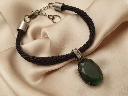 Pulseira Banhada Grafite com Cristal Alexandrita