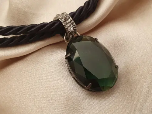 Pulseira Banhada Grafite com Cristal Alexandrita