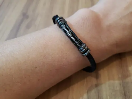 Pulseira Banhada Grafite com Mini Cristais