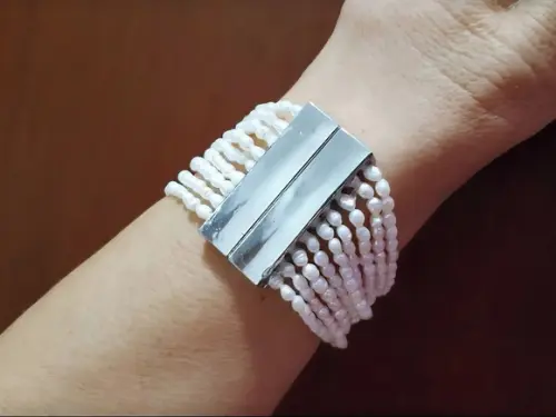 Pulseira Bracelete de Pérolas Naturais