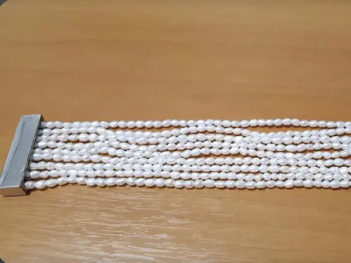 Pulseira Bracelete de Pérolas Naturais