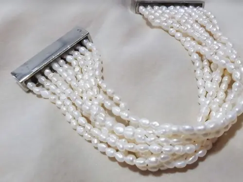 Pulseira Bracelete de Pérolas Naturais
