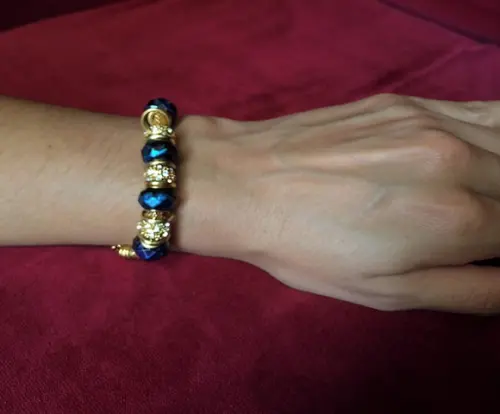 Pulseira com Charms Azul Cobalto