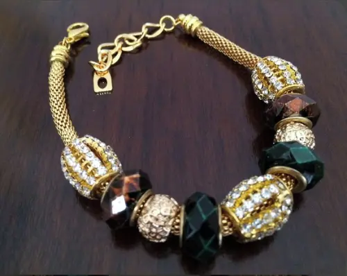 Pulseira com Charms Menta e Café