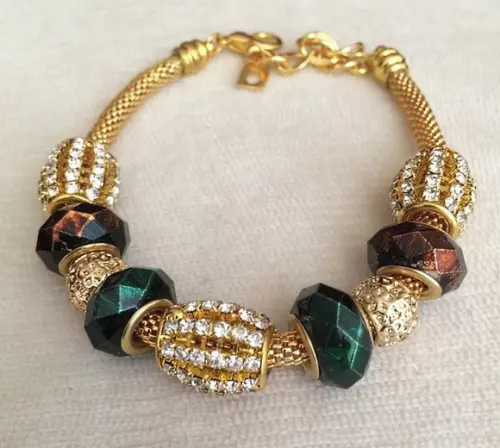 Pulseira com Charms Menta e Café