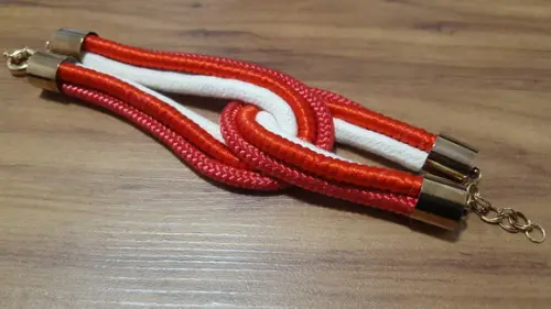 Pulseira de Corda Crú e Corda Náutica Vermelha