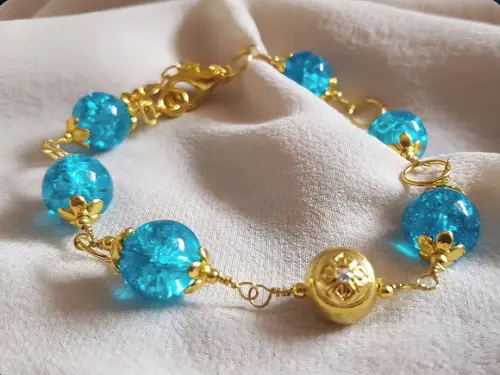 Pulseira de Cristal Fusion Azul Céu