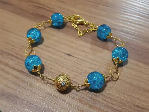 Pulseira de Cristal Fusion Azul Céu
