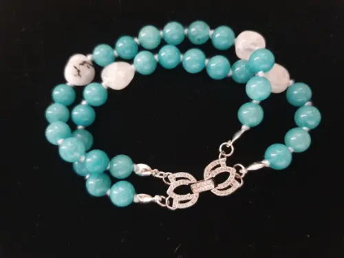 Pulseira de Pedra Natural Jade Azul Capri