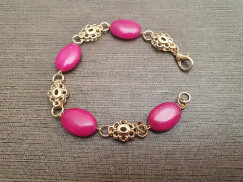 Pulseira De Pedra Natural Jade Chiclete
