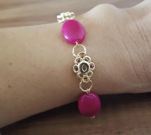 Pulseira De Pedra Natural Jade Chiclete
