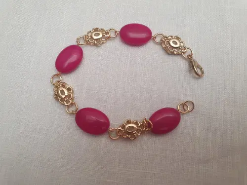 Pulseira De Pedra Natural Jade Chiclete