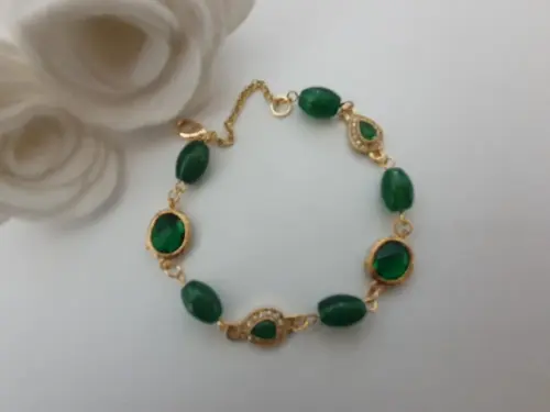 Pulseira de Pedra Natural Jade Verde