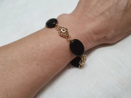 Pulseira de Pedra Natural Ônix
