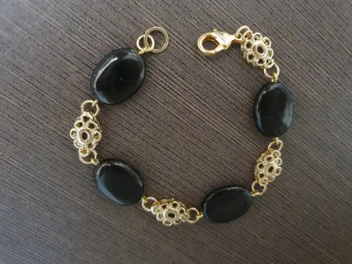 Pulseira de Pedra Natural Ônix