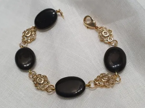 Pulseira de Pedra Natural Ônix