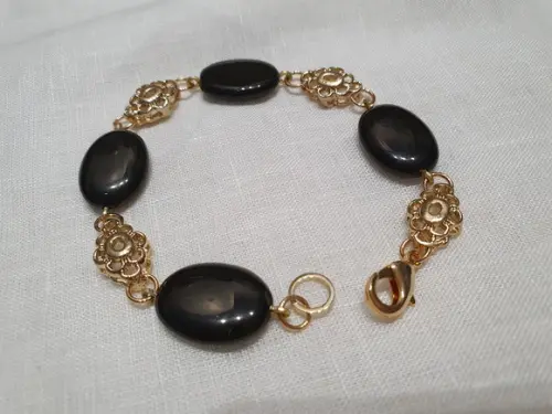 Pulseira de Pedra Natural Ônix