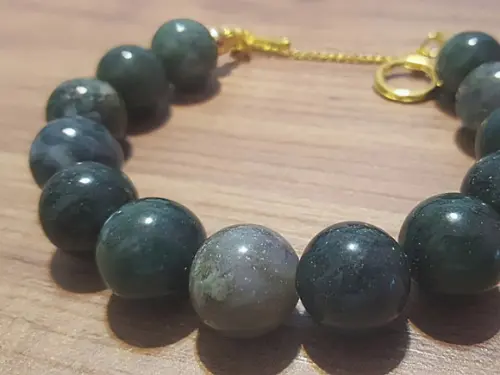 Pulseira de Pedras Naturais Ágata Musgo
