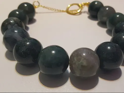 Pulseira de Pedras Naturais Ágata Musgo