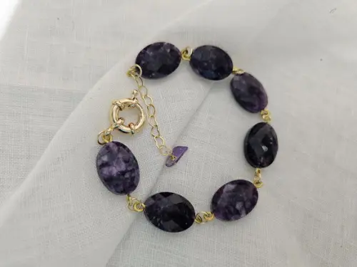 Pulseira de Pedras Naturais Ametista