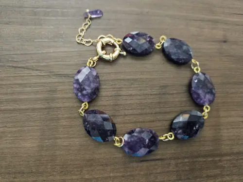 Pulseira de Pedras Naturais Ametista