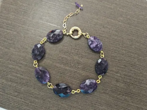 Pulseira de Pedras Naturais Ametista