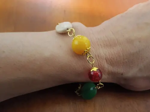 Pulseira de Pedras Naturais Coloridas