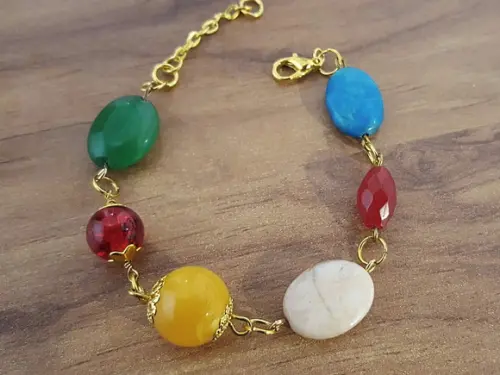 Pulseira de Pedras Naturais Coloridas