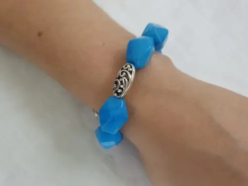 Pulseira de Pedras Naturais Jade Celeste