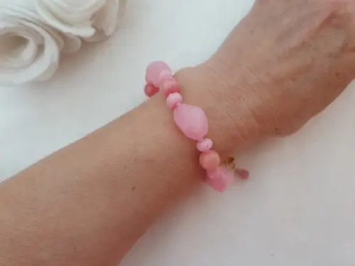 Pulseira de Pedras Naturais Jade e Morganite