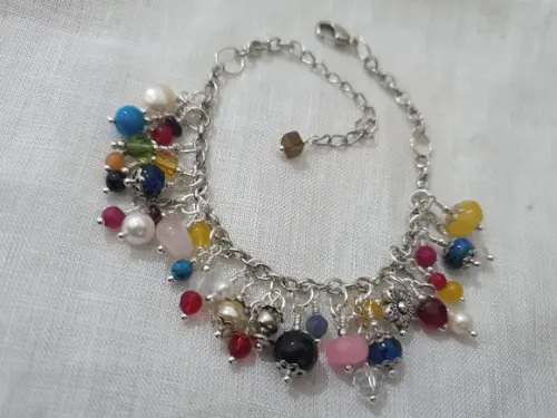 Pulseira de Pedras Naturais Multicoloridas