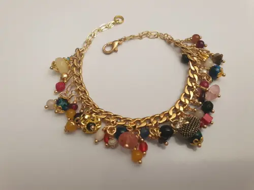 Pulseira de Pedras Naturais Multicoloridas