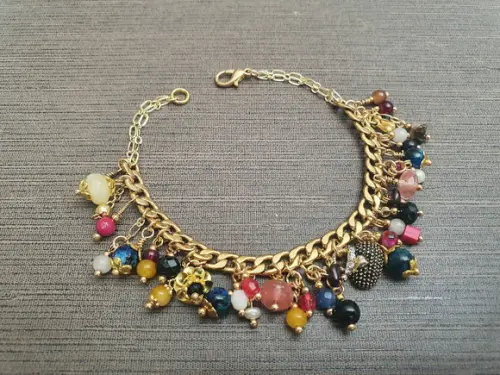 Pulseira de Pedras Naturais Multicoloridas