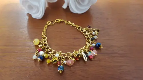 Pulseira de Pedras Naturais Multicoloridas