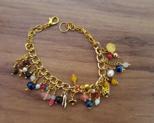 Pulseira de Pedras Naturais Multicoloridas