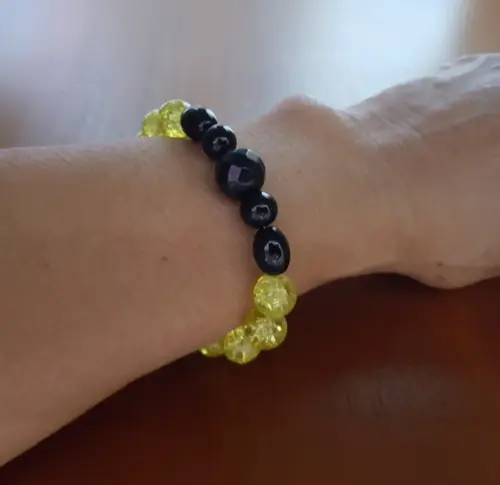 Pulseira de Pedras Naturais Ônix e Cristais Fusion