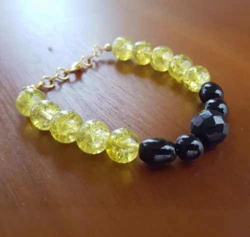 Pulseira de Pedras Naturais Ônix e Cristais Fusion
