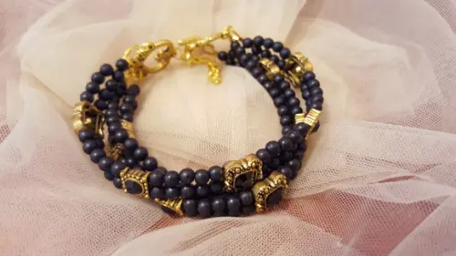 Pulseira de Pedras naturais/ouro velho
